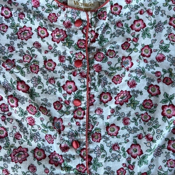 VTG Victoria’s Secret Gold Label Sleep Shirt Medium Large Pink Floral Hong Kong - Picture 6 of 12